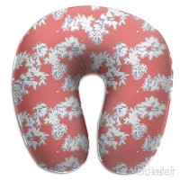 Travel Pillow White Madagascar Palm Flowers on Cayenne Memory Foam U Neck Pillow for Lightweight Support in Airplane Car Train Bus - B07V2S45DJ